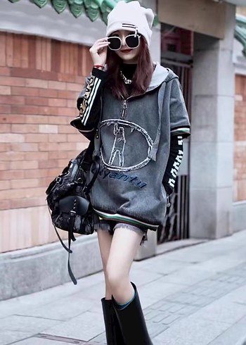 Kadın Siyah Batik Desenli Kot Tunik - Görsel 2