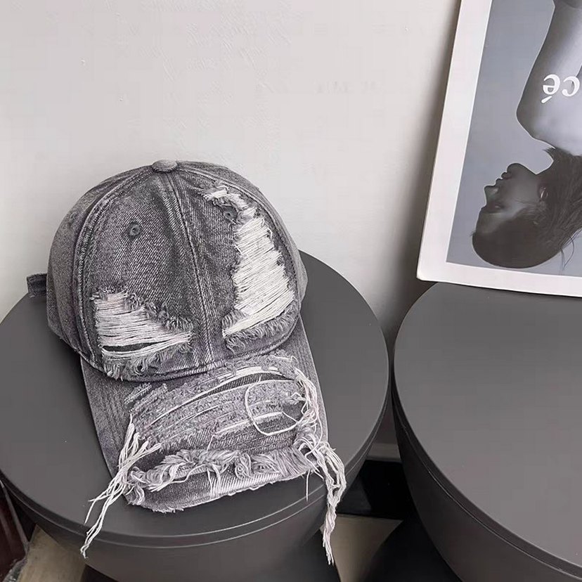 Kadı Yırtık Denim Punk Şapka / İthal - Görsel 4