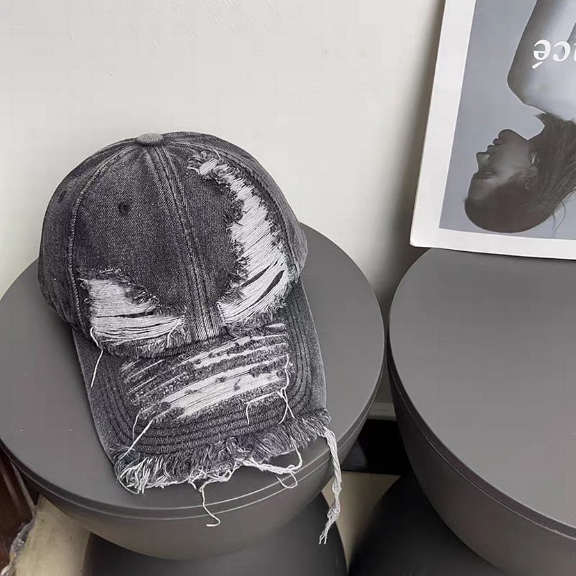 Kadı Yırtık Denim Punk Şapka / İthal - Görsel 3
