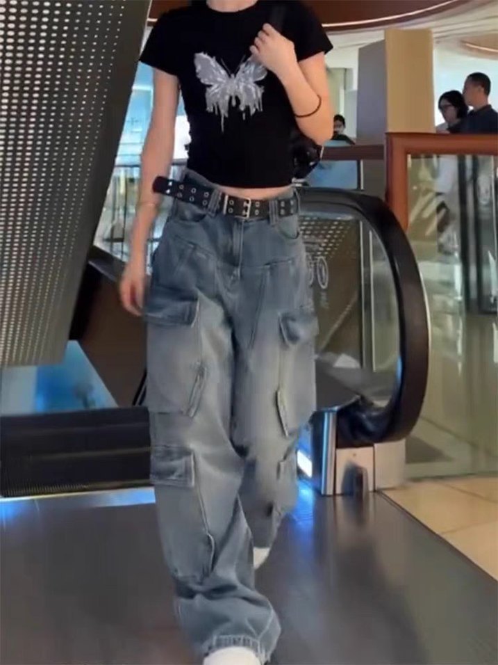 Bol Kesim İthal Kot Pantolon - Görsel 3