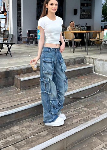 İthal Cepli Salaş Kot Pantolon - Görsel 2