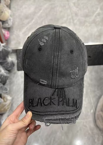 İthal Gri Yıpranmış Denim Kadın Şapka - Görsel 2