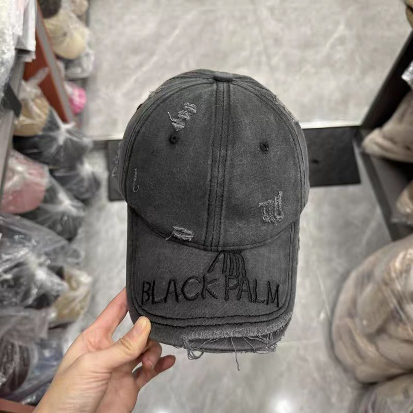 İthal Gri Yıpranmış Denim Kadın Şapka - Görsel 2