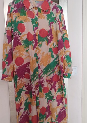 Uzun Boylu Renkli Batik Desenli Hamile Tunik