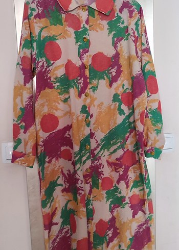 Diğer Uzun Boylu Renkli Batik Desenli Hamile Tunik