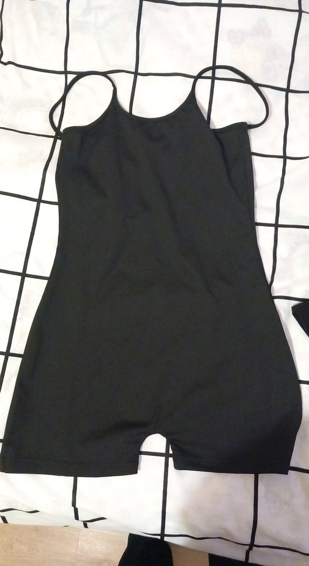 Siyah İnce Askılı Kadın Şort Tulum - Görsel 3