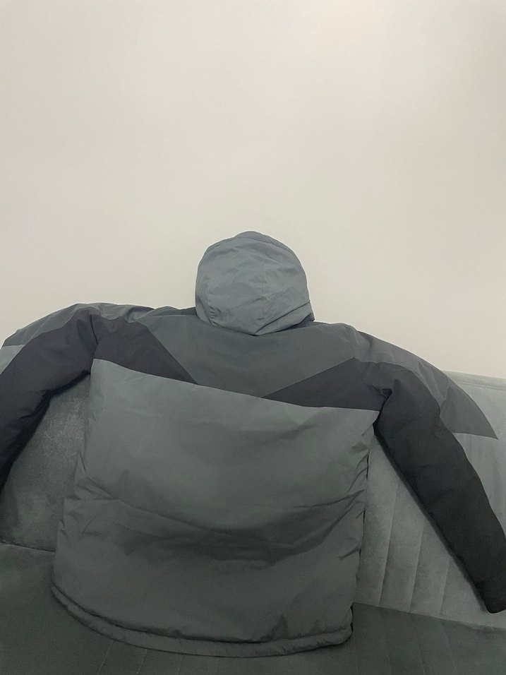 Erkek Gri Kayak Montu Yüksek Yakalı Fermuarlı - Görsel 2