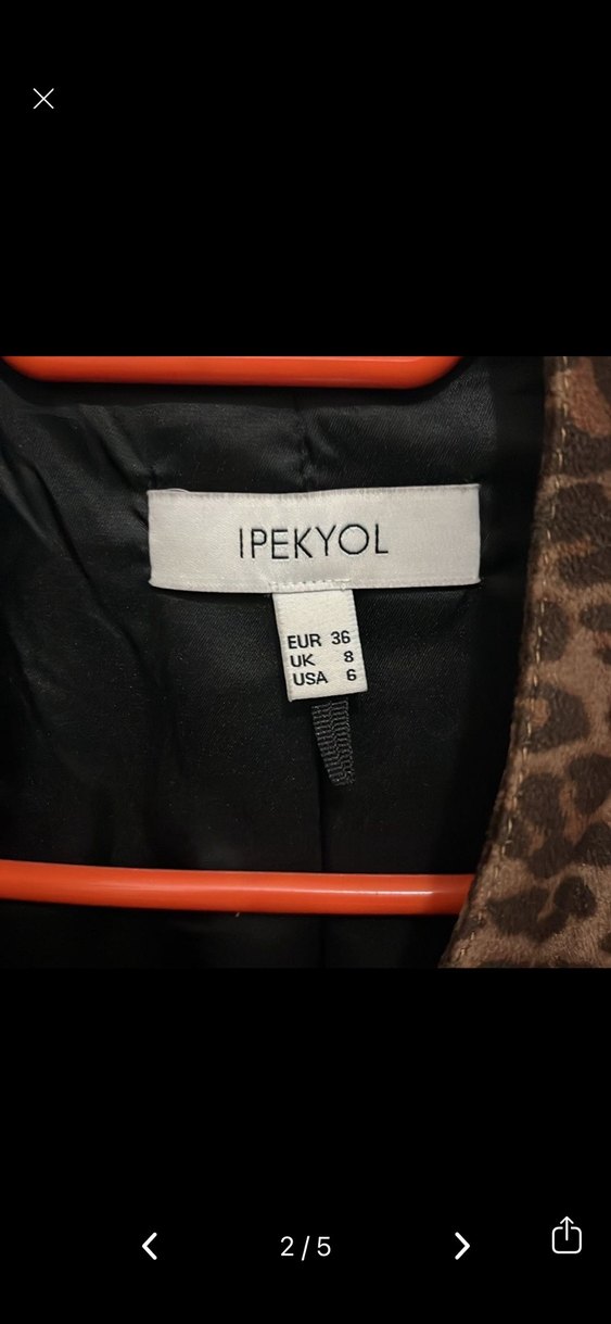 Leopar Desenli Kemerli Deri Kadın Ceket - Görsel 2