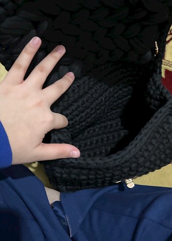 Örgü Siyah Kadın Çanta - Görsel 4