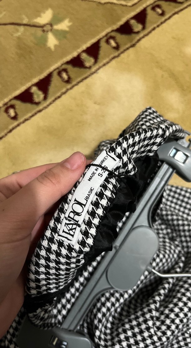 Kadın Siyah Mini Piliseli Ekose Etek - Görsel 3