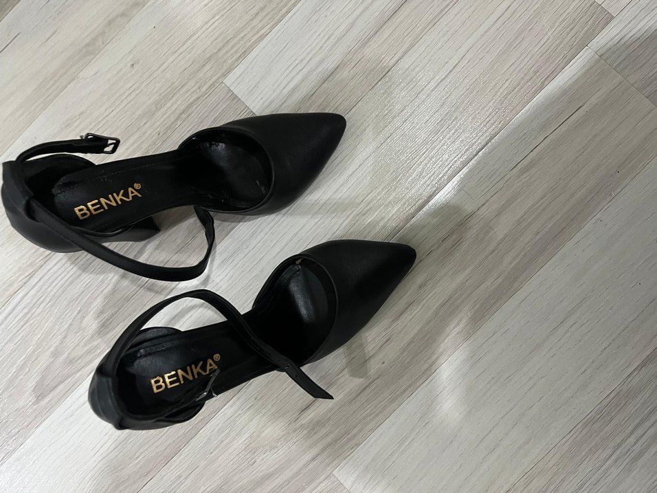 Siyah Tokalı Kalın Topuklu Kadın Ayakkabı - Görsel 3