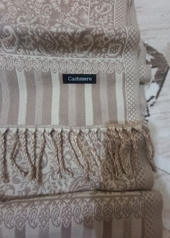 Silk & Cashmere Bej Dantel Detaylı Bohem Kadın Şal