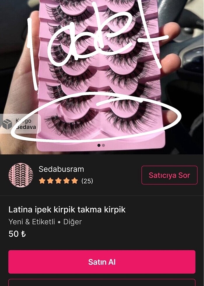 4 çift kirpik 1 yapıştırıcı - Görsel 2