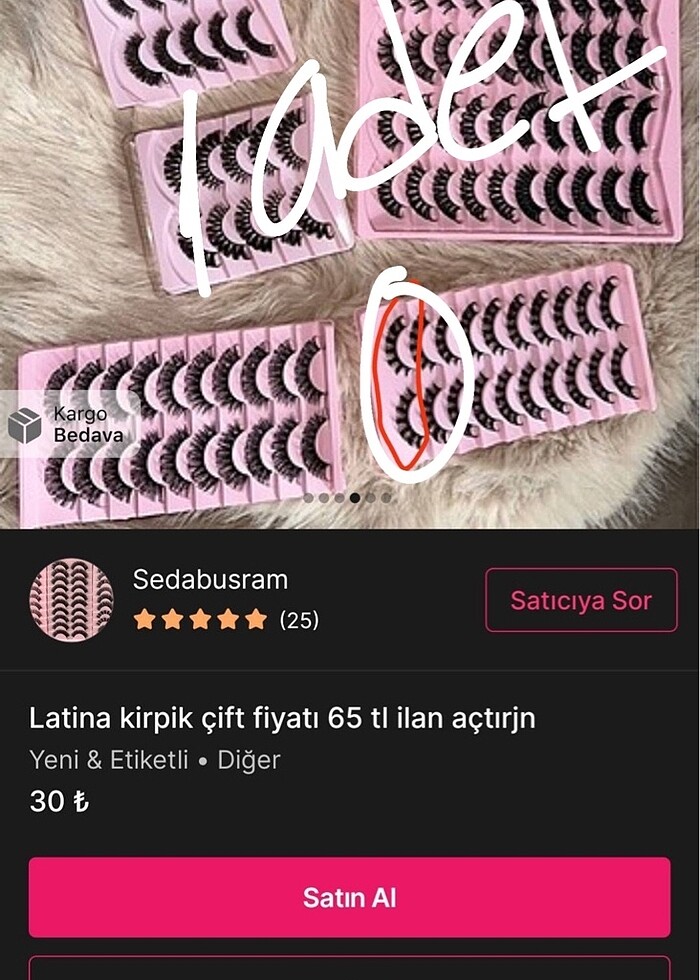 4 çift kirpik 1 yapıştırıcı - Görsel 3