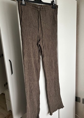 Kadın Kahverengi Pilili Keten Rahat Pantolon - Görsel 2