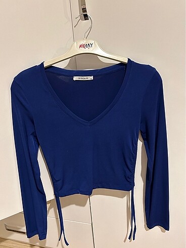 Diğer Lacivert crop bluz