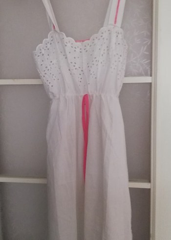 Vintage gecelik sabahlık takım Nakışlı Beyaz  Gecelik - Görsel 3