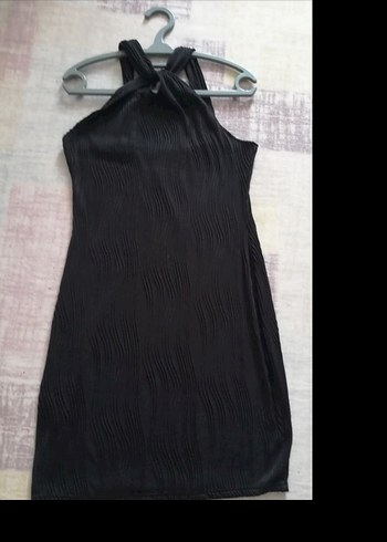 Siyah Halter Yaka Elbise - Görsel 2