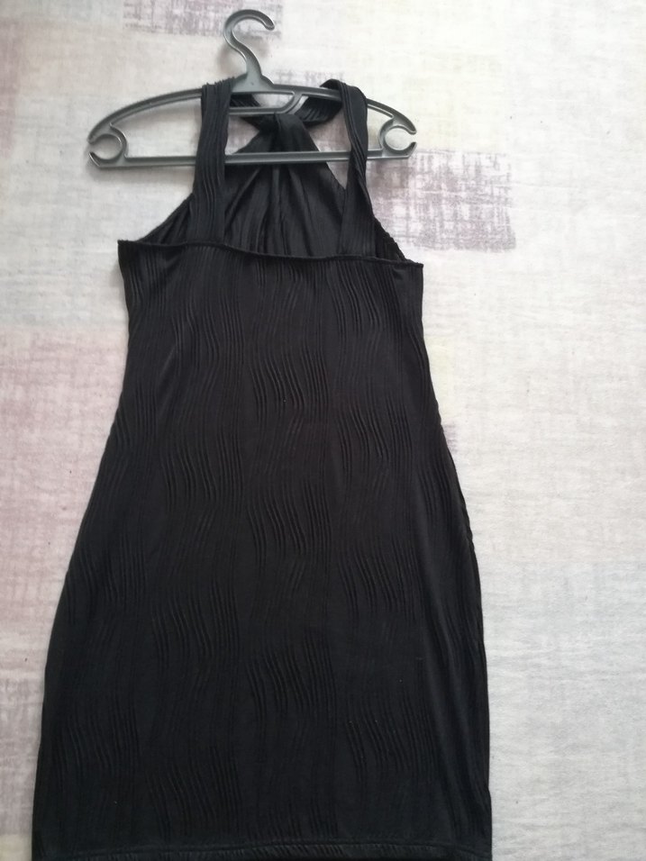 Siyah Halter Yaka Elbise - Görsel 4