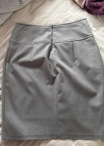 xs Beden Gri Pilili Midi Kalem Etek