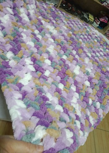 Çocuklar için Renkli Örgü  bebek battaniyesi - Görsel 2