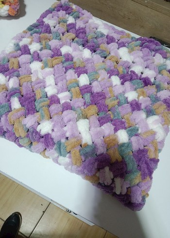 Çocuklar için Renkli Örgü  bebek battaniyesi - Görsel 3