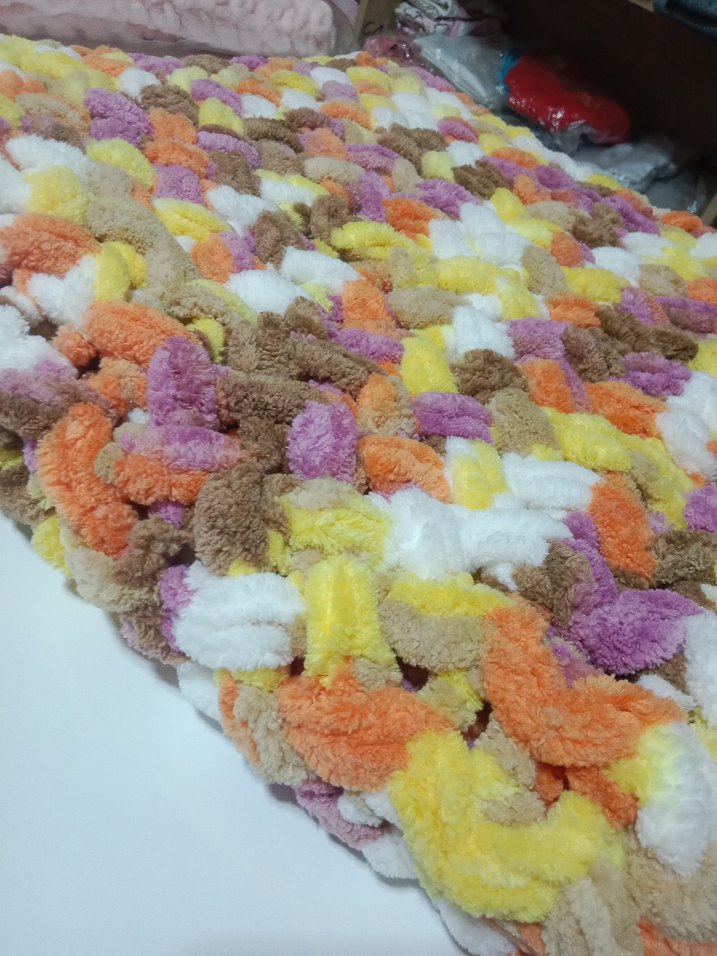 Çocuklar için Renkli Örgü  bebek battaniyesi - Görsel 4