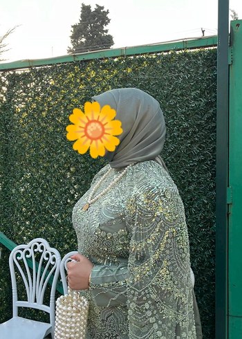 52 Beden haki Renk Drapeli Bohem Uzun Kol boncuk işlemeli Elbise