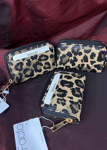 Deri Leopar Desenli Fermuarlı Kadın Cüzdanı - Görsel 2