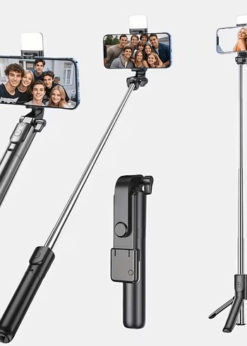 Işıklı Selfie Çubuğu ve Tripod - Görsel 5