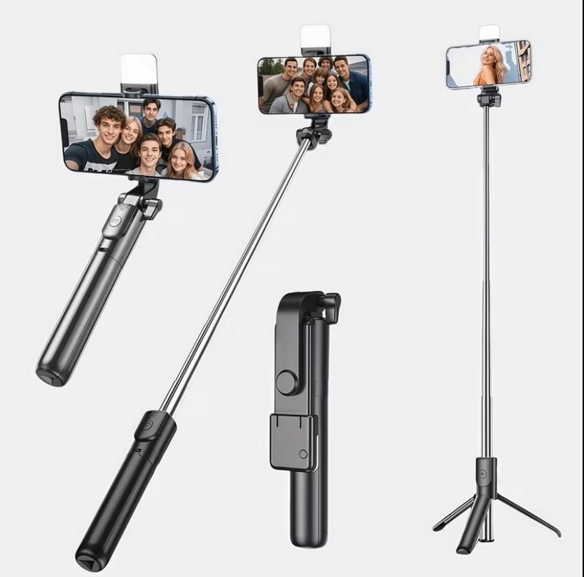 Işıklı Selfie Çubuğu ve Tripod - Görsel 5