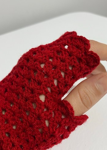 Örgü Parmaksız Kadın Eldiveni - Görsel 3