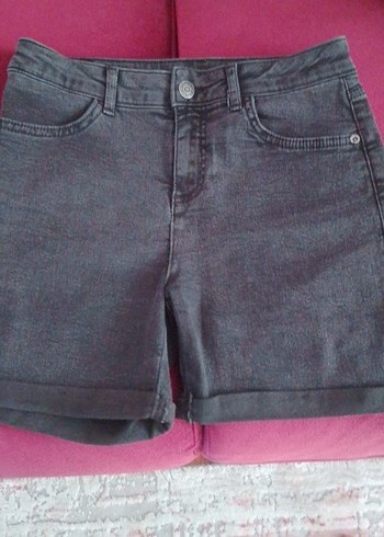 Gri Kadın Kısa Denim Şort 13/14 yaş