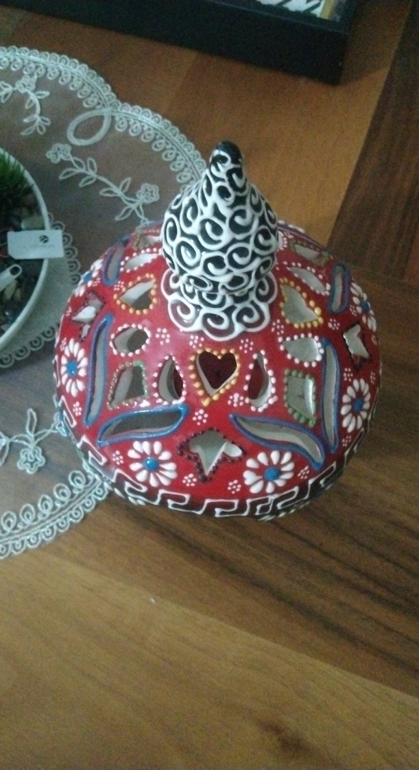 Renkli Kırmızı Seramik Vazo - Görsel 2