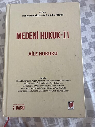 Medeni Hukuk 2 Metin İkizler Özlem Tüzüner Aile Hukuku