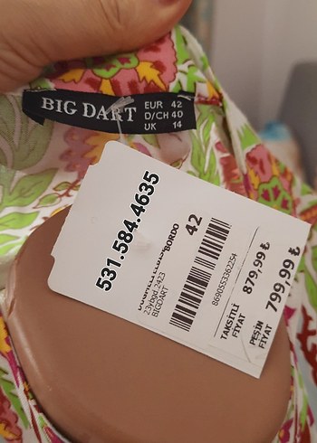 xl Beden Çiçek Desenli tesettur elbise