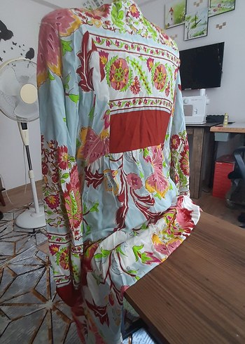 xl Beden çeşitli Renk Çiçek Desenli tesettur elbise