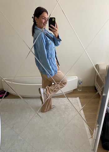 s Beden mavi Renk Kadın Açık Mavi Denim Ceket
