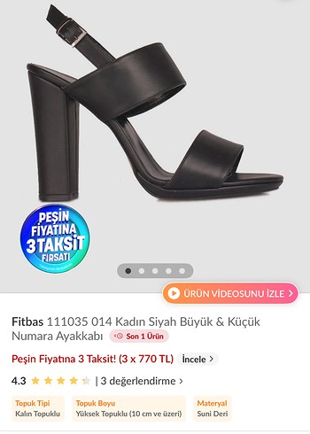 diğer Beden siyah Renk Siyah Kadın Topuklu Sandalet 33 no Fitbas