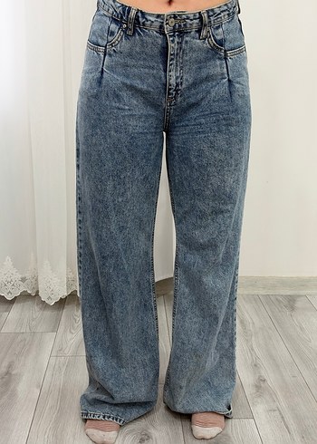 Trendyol & Milla Yuksek Bel Genis Paca Mavi Denim Jean