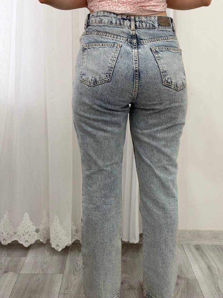 Yüksek Bel Açık Mavi Denim Jean — görsel 4/5