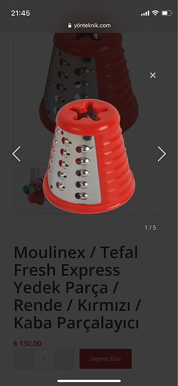Tefal fresh express kırmızı rende