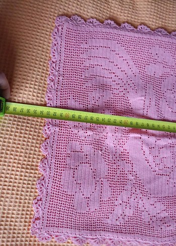 El Yapımı Pembe Dantel kırlent. - Görsel 2