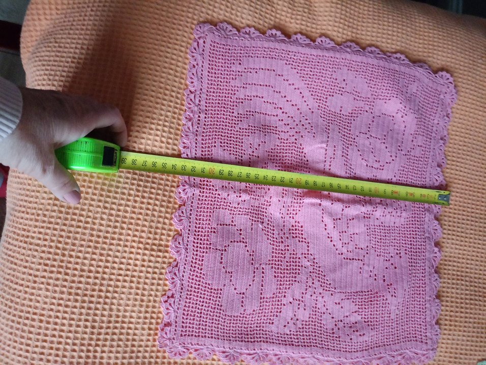 El Yapımı Pembe Dantel kırlent. - Görsel 2