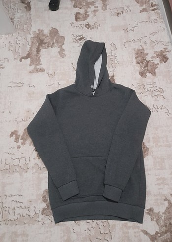 Gri Kapüşonlu Kadın Sweatshirt