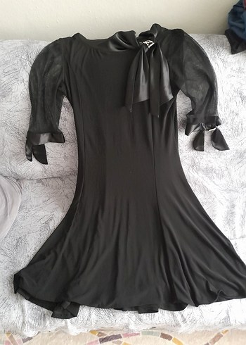 Kadın Siyah Gotik Midi Elbise