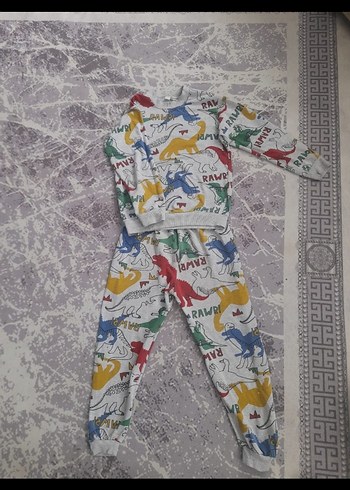 Erkek Çocuk Baskılı Pamuklu Pijama Takımı
