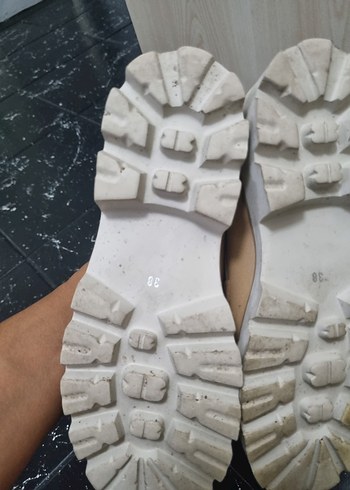Mammamia Mammamia Bej Tokalı Kadın Loafer Blok Topuklu