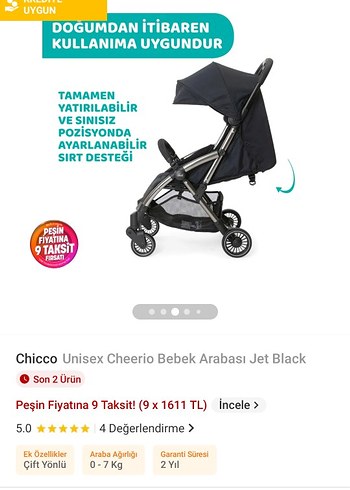 Chicco Chicco Cheerio Bebek Arabası Siyah
