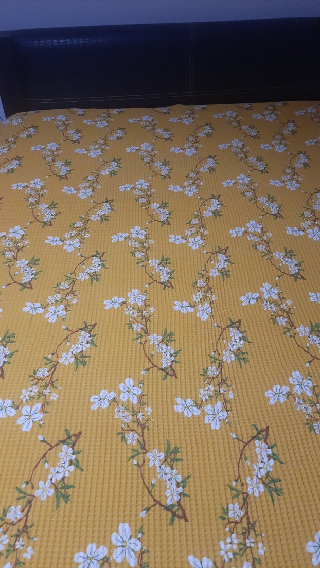 Sarı Baskılı Tek Kişilik Yatak Örtüsü - Görsel 5